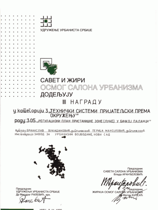 8. Салон урбанизма, Ниш 1999.